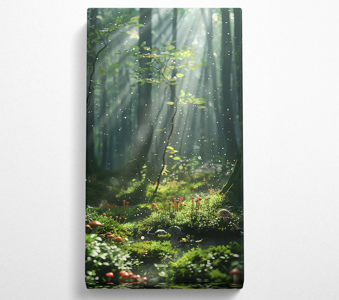 A Canvas Print of Green Forest Sunlight Canvas Wall Art