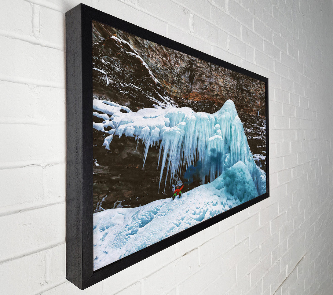  A Canvas Print of Frozen Turquoise Waterfall Canvas Art