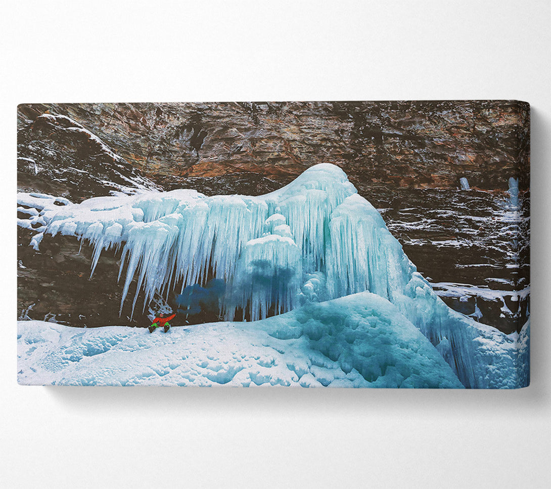  A Canvas Print of Frozen Turquoise Waterfall Canvas Art