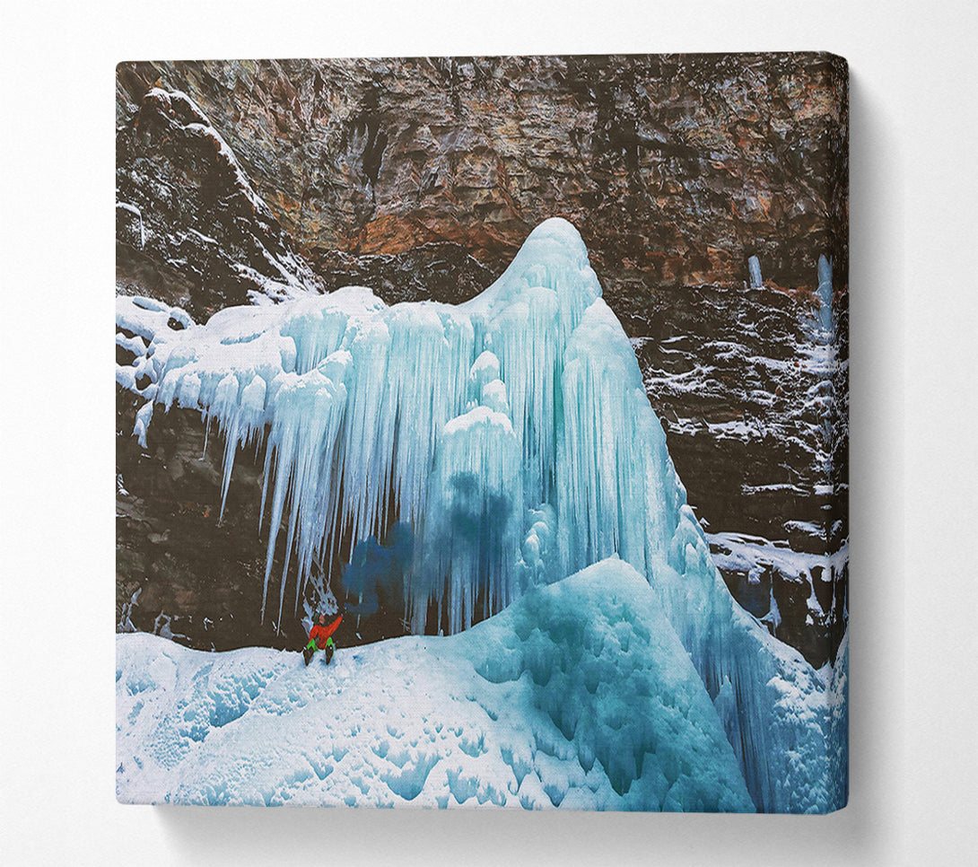  A Canvas Print of Frozen Turquoise Waterfall Canvas Art