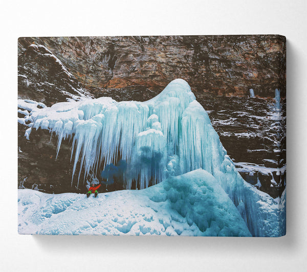  A Canvas Print of Frozen Turquoise Waterfall Canvas Art