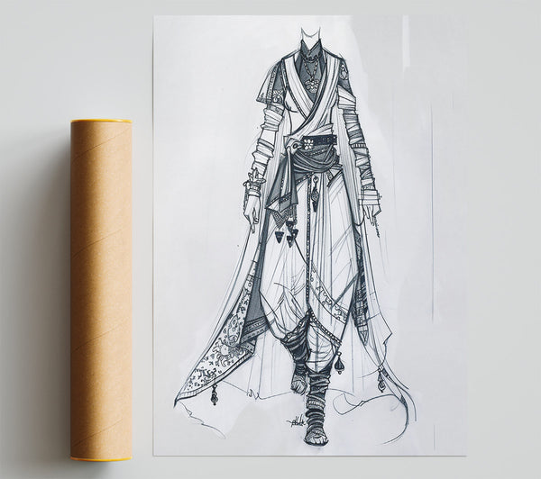 White Traveler'S Attire Poster