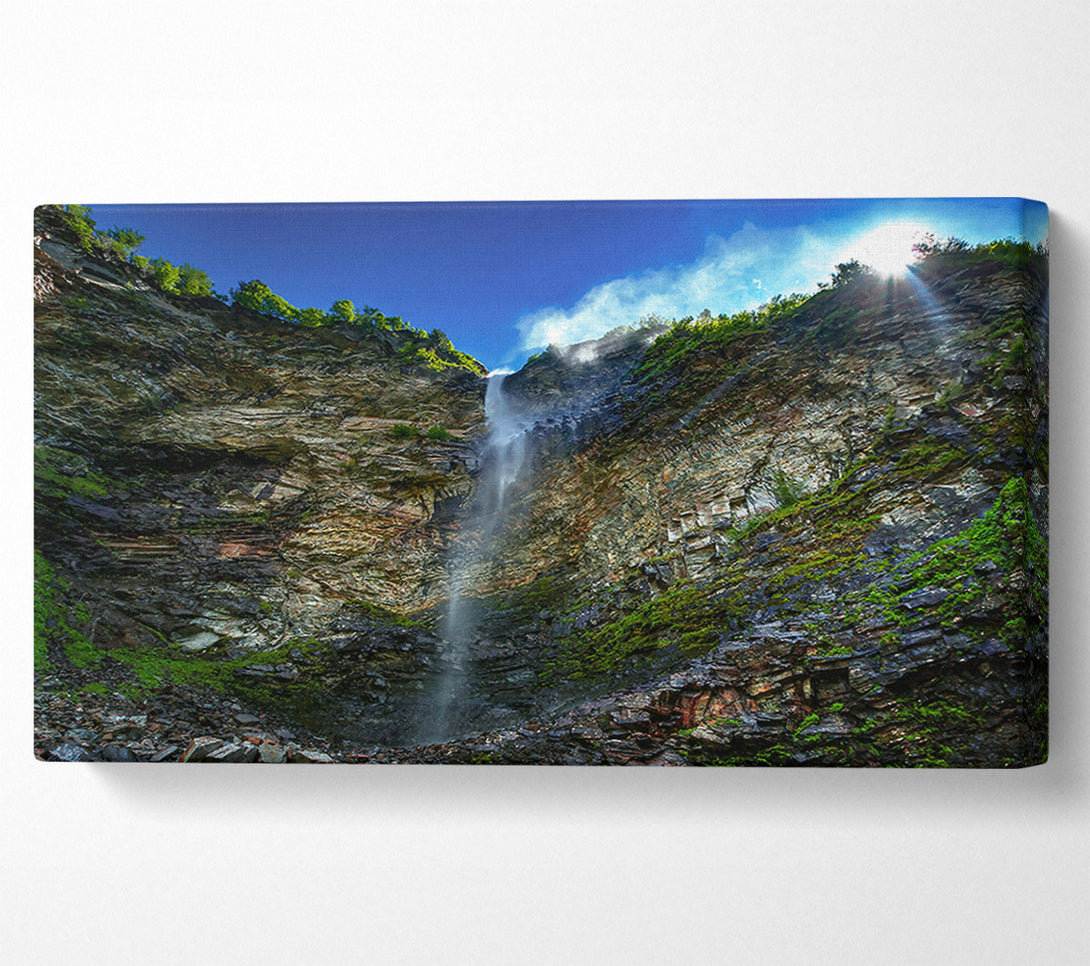  A Canvas Print of Green Waterfall Cascade Canvas Art