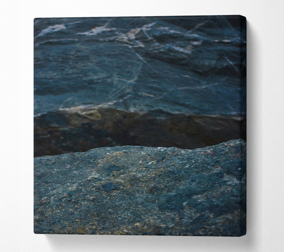  A Canvas Print of Teal Rock Face Canvas Art