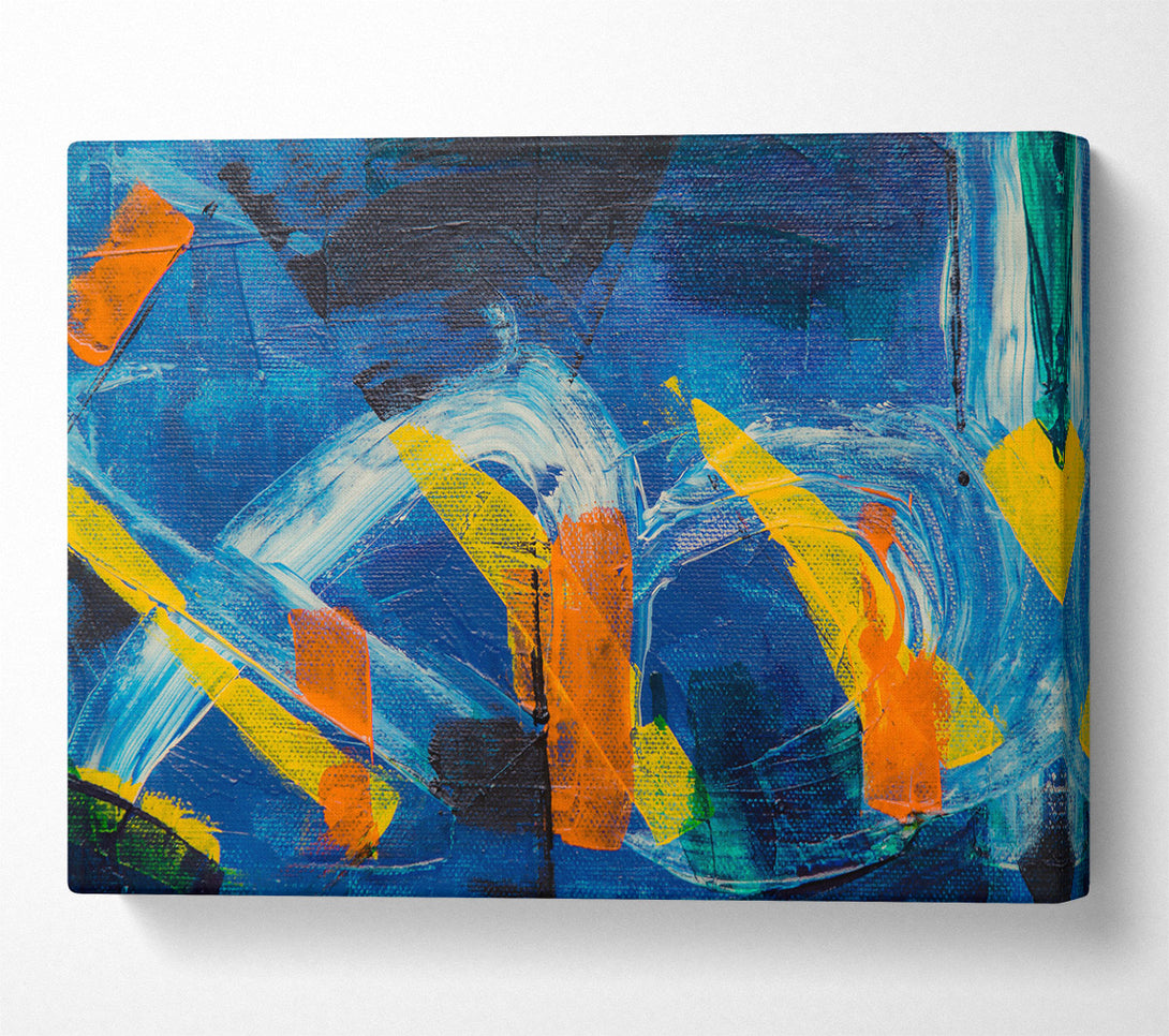  A Canvas Print of Azure Swirls And Strokes. Canvas Art