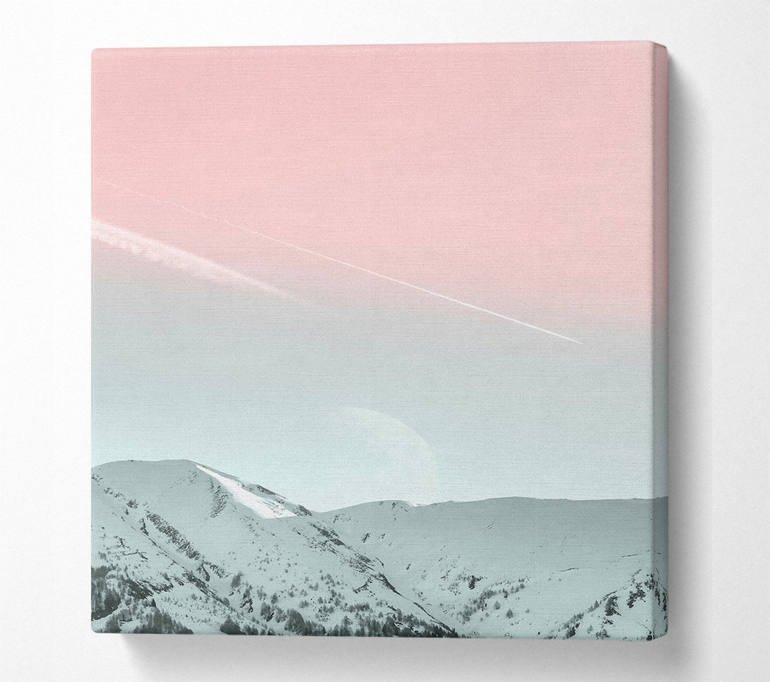  A Canvas Print of Pale Pink Mountainscape Canvas Wall Art