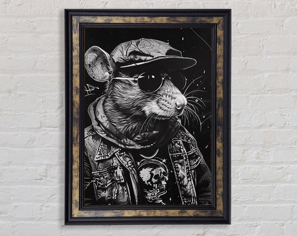 Be Cool Do Crime Rat Framed Print