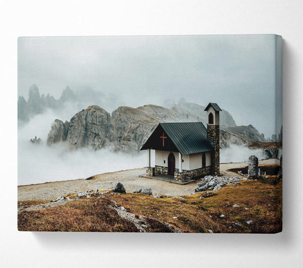  A Canvas Print of Gray Stone Chapel Canvas Wall Art