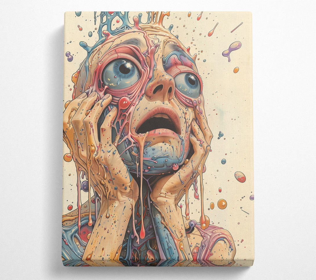  A Canvas Print of Blue Melted Scream Canvas Wall Art