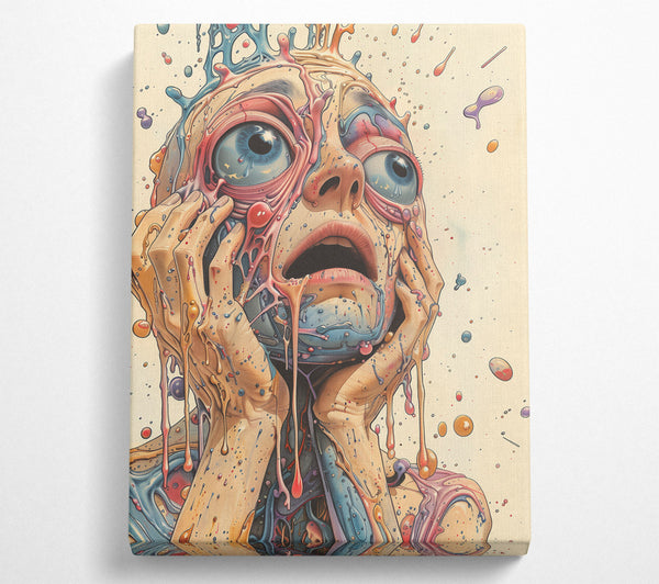  A Canvas Print of Blue Melted Scream Canvas Wall Art
