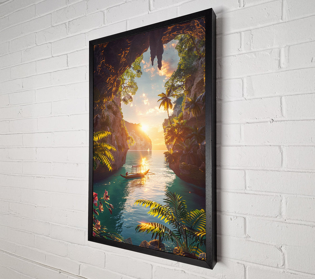  A Canvas Print of Golden Sunset Lagoon Canvas Art
