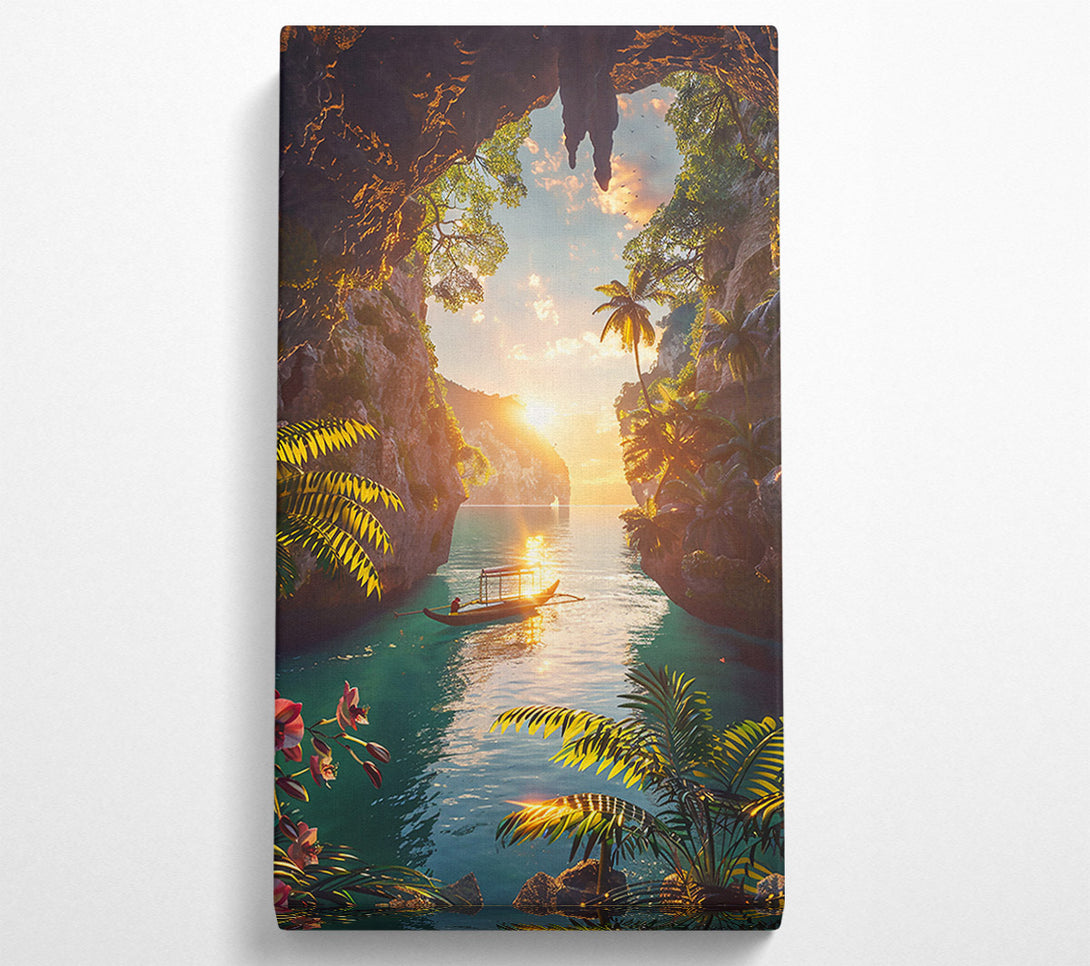  A Canvas Print of Golden Sunset Lagoon Canvas Art
