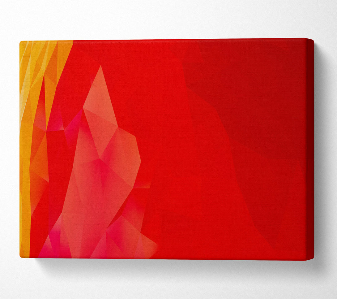  A Canvas Print of Crimson Geometric Abstract Canvas Wall Art