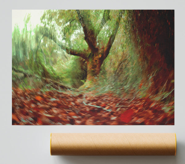 Red Forest Whirlwind Print