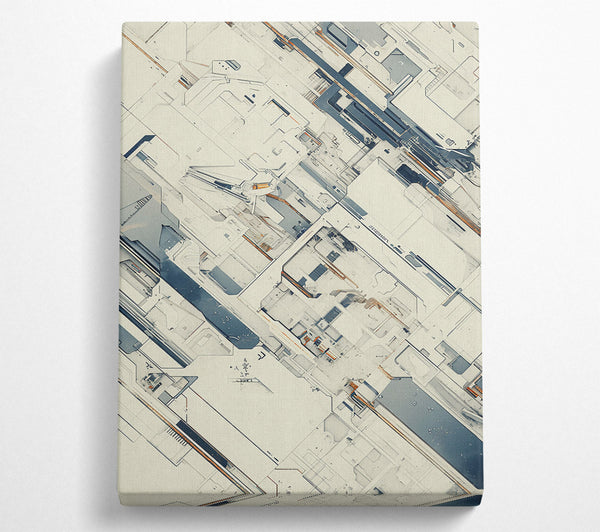  A Canvas Print of White Network Grids Canvas Wall Art