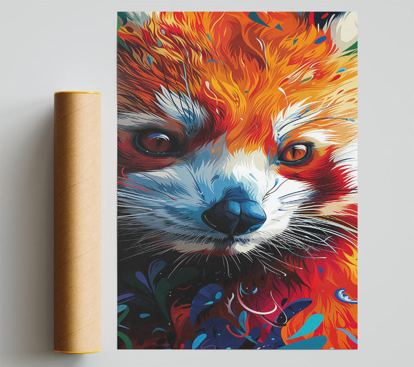 Crimson Fox Gaze Poster