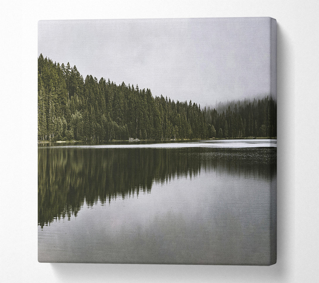  A Canvas Print of Green Mirror Lake Canvas Wall Art