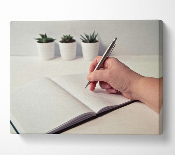  A Canvas Print of Silver Pen And Blank Page Canvas Wall Art
