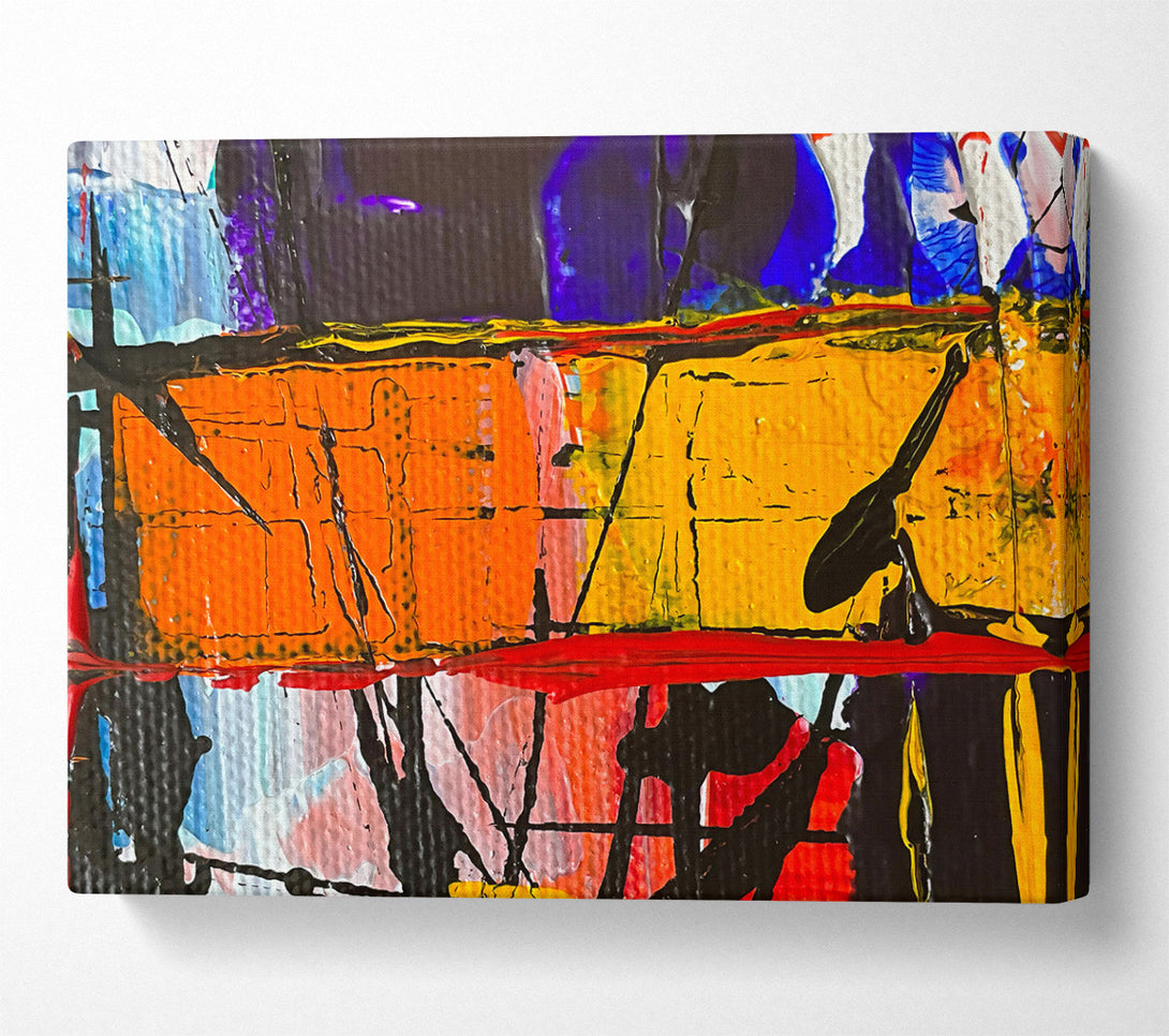  A Canvas Print of Orange Abstract Lines Canvas Print