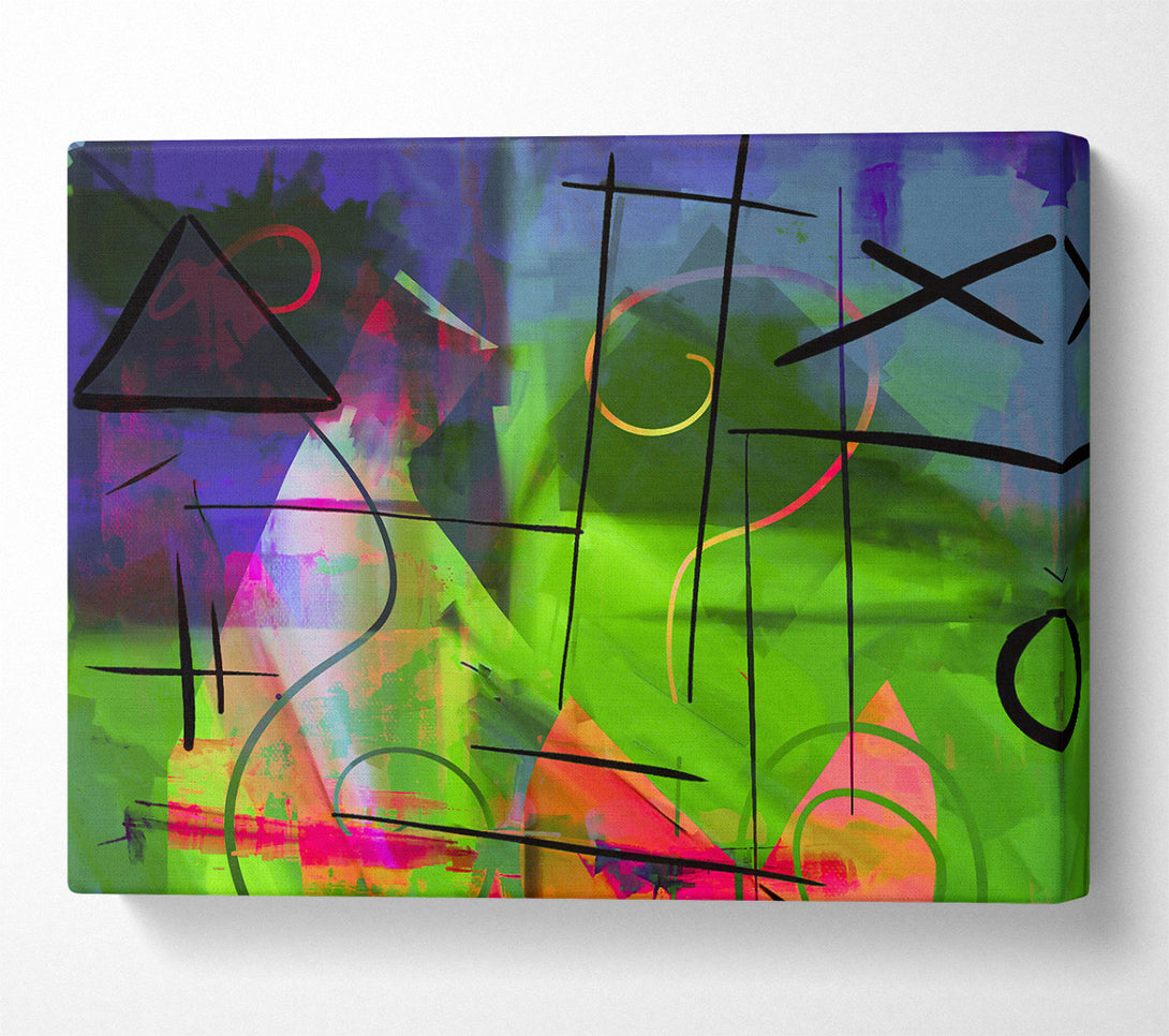  A Canvas Print of Green Abstract Lines Canvas Print