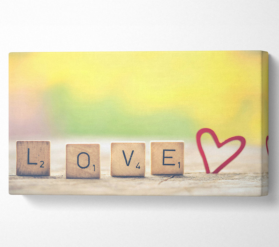  A Canvas Print of Red Love Tiles Canvas Art