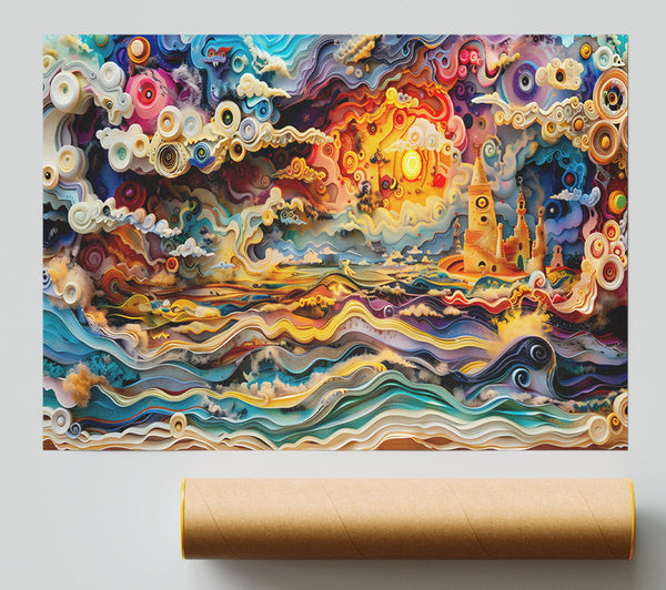 Golden Sunset Dreamscape Giclee Print