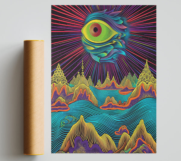 Teal Cosmic Eye Poster