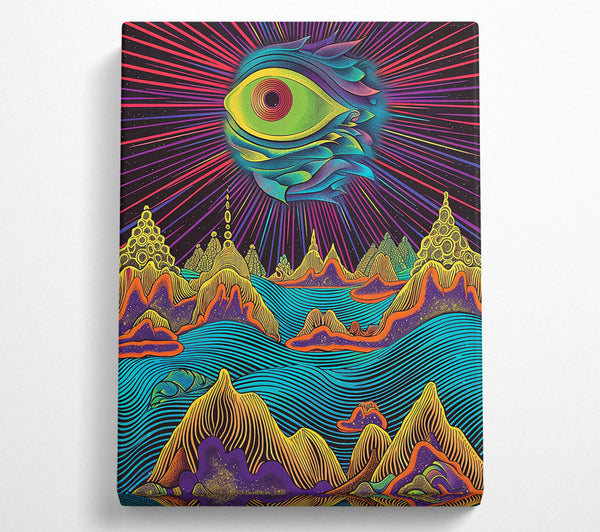  A Canvas Print of Teal Cosmic Eye Canvas Print