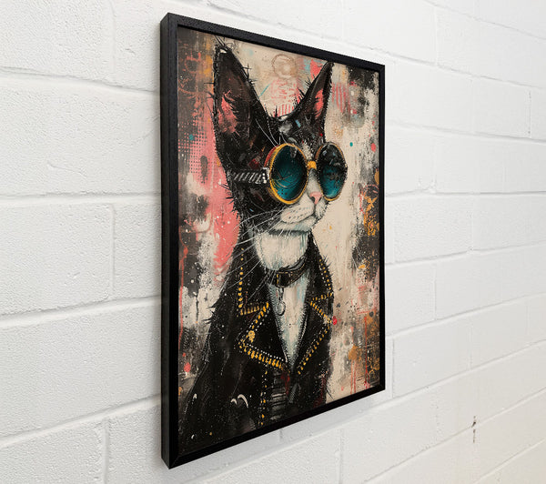 Black Cat In Yellow Goggles