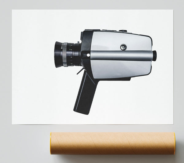 Silver Vintage Camera Print