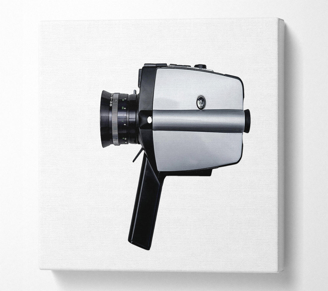  A Canvas Print of Silver Vintage Camera Canvas Art