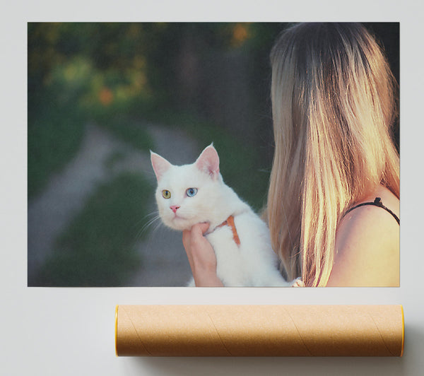 Golden Cat Gaze Poster