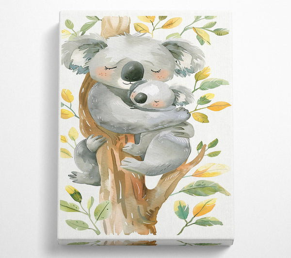  A Canvas Print of Grey Koala Family Hug Canvas Print