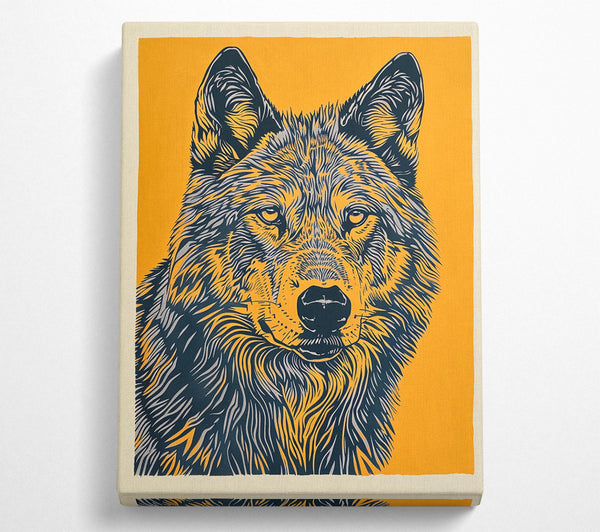 A Canvas Print of Golden Wolf Gaze Canvas Print