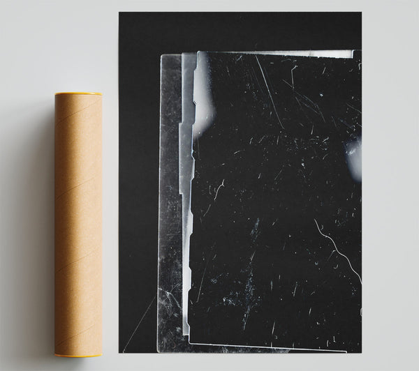 Scratched Black Glass Print