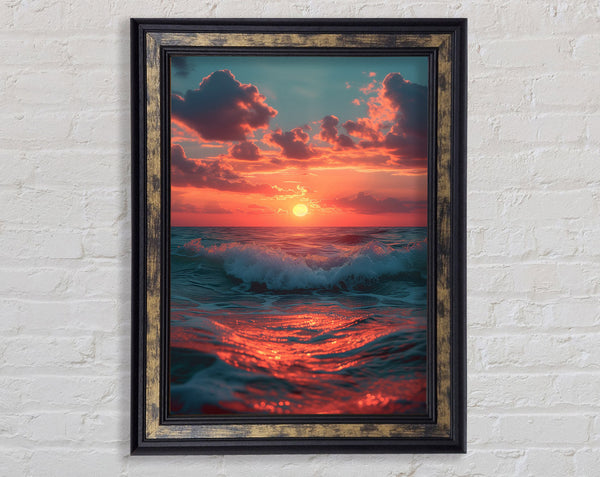 Beautiful Sea Sunset Framed Print