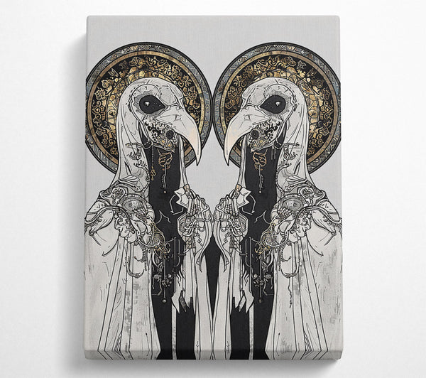  A Canvas Print of Golden Avian Deities Canvas Wall Art