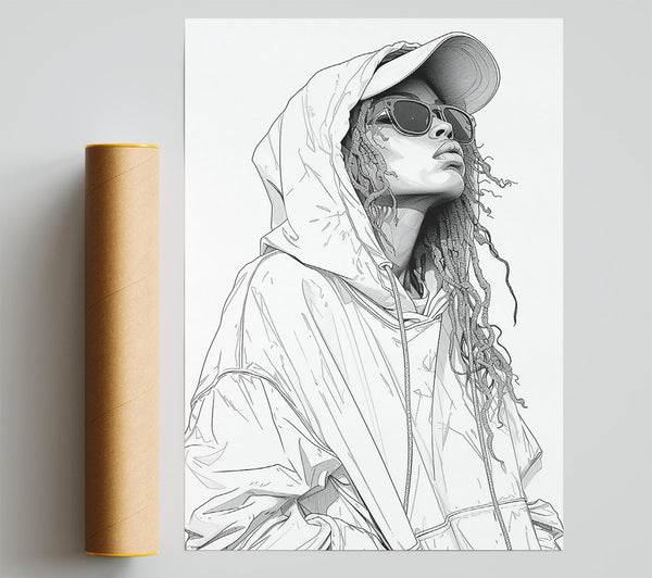 White Hood Gaze Poster