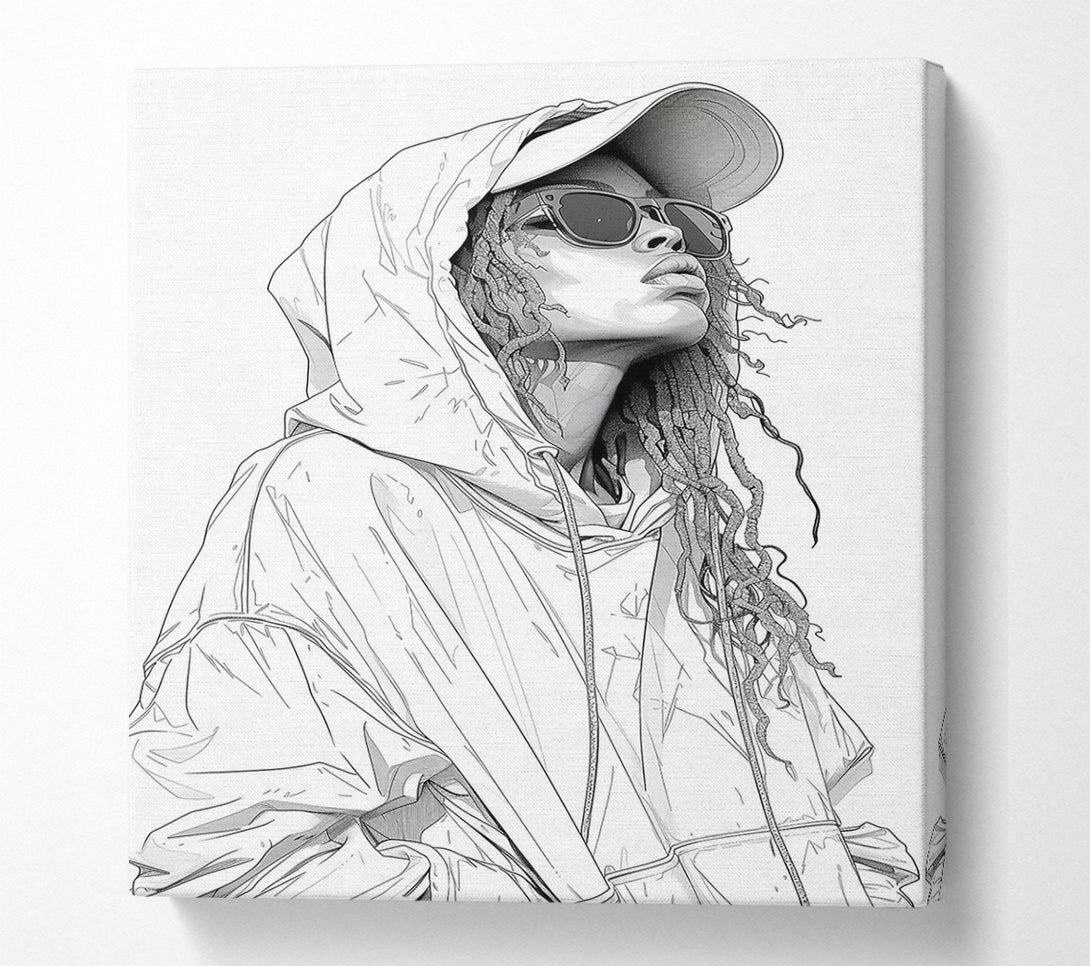  A Canvas Print of White Hood Gaze Canvas Wall Art