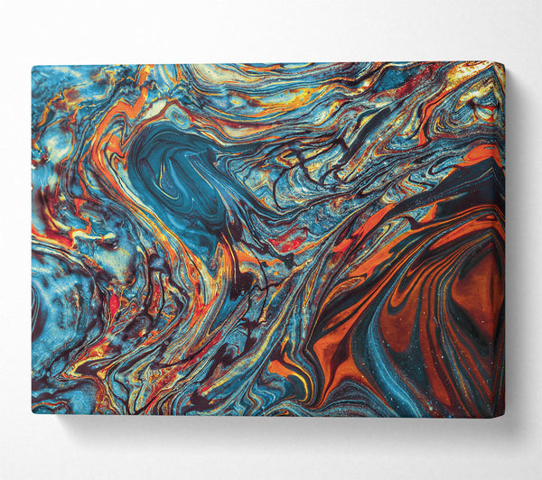  A Canvas Print of Azure Swirls Of Fire Canvas Art