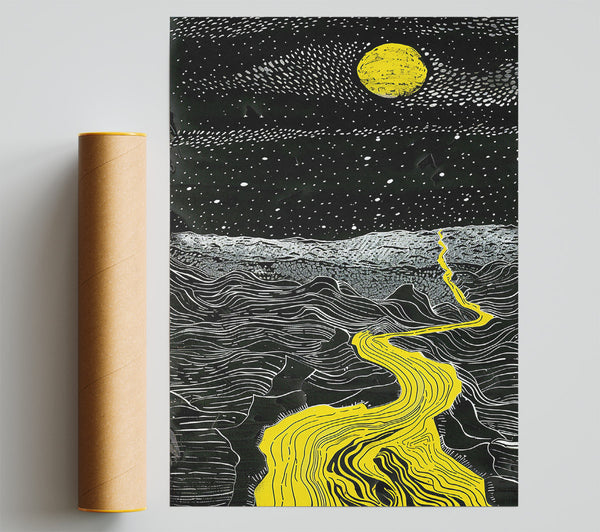 Yellow River Under Stars Giclee Print