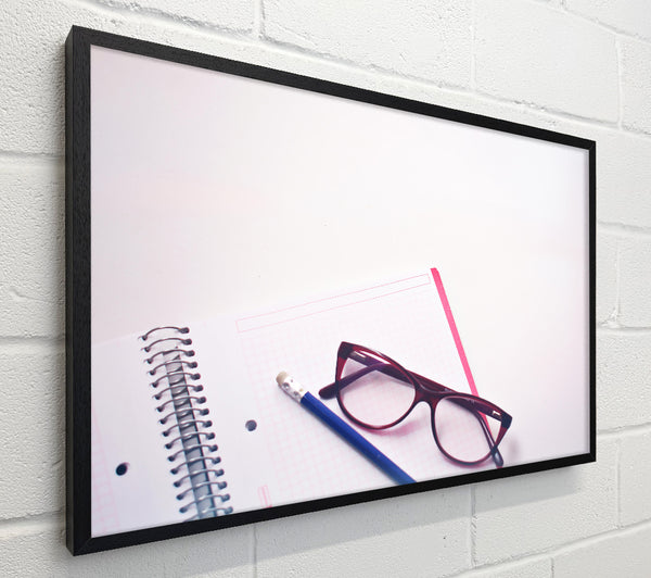 Red Glasses And Notes.