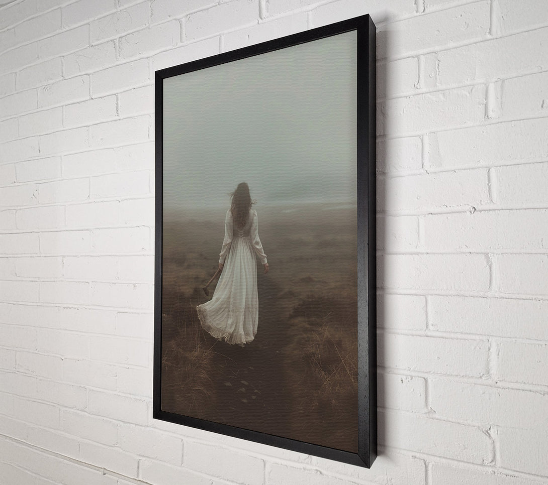  A Canvas Print of White Dress In Fog Canvas Wall Art