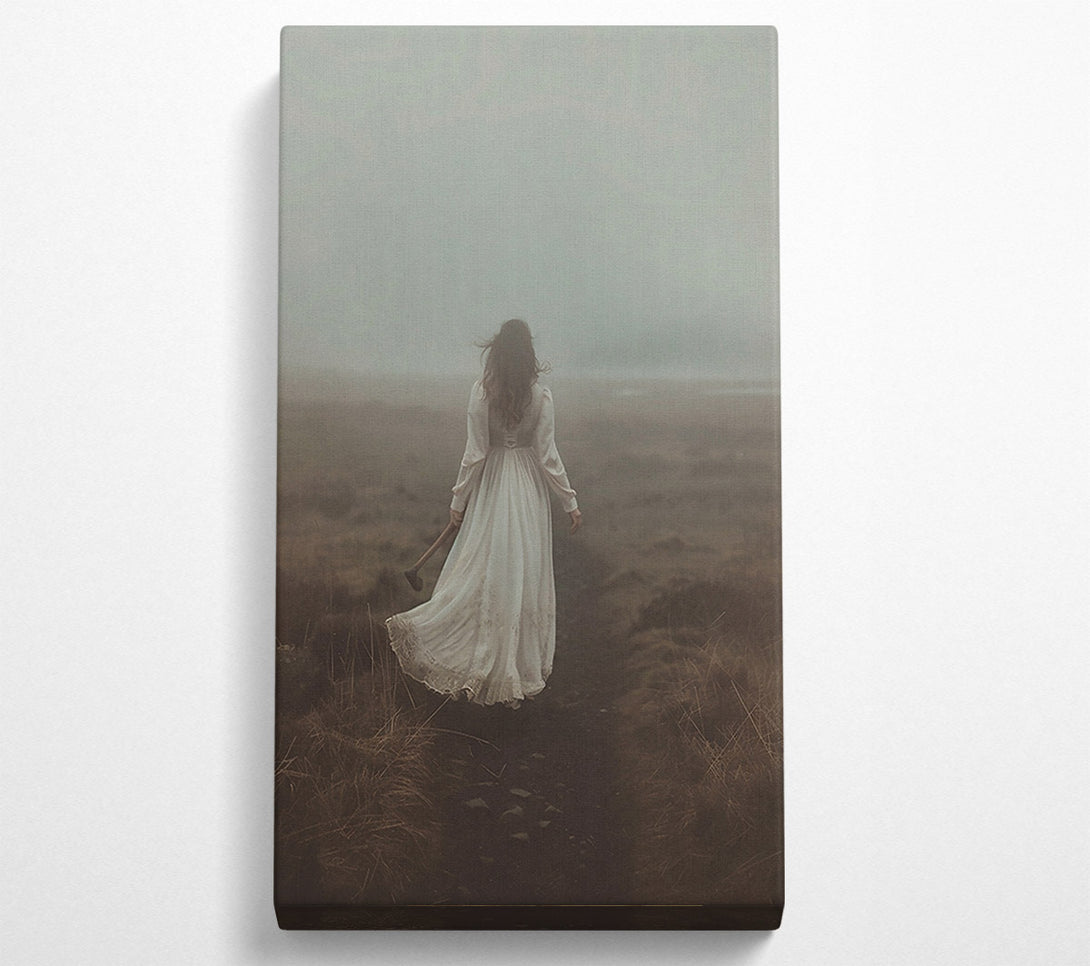  A Canvas Print of White Dress In Fog Canvas Wall Art