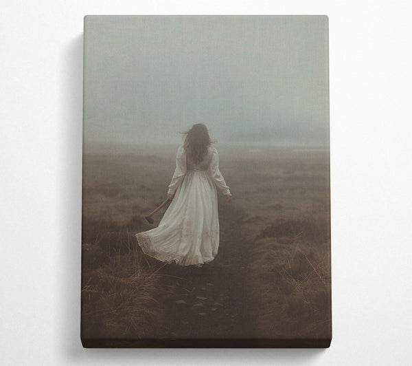  A Canvas Print of White Dress In Fog Canvas Wall Art