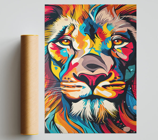 Yellow Lion'S Gaze Print