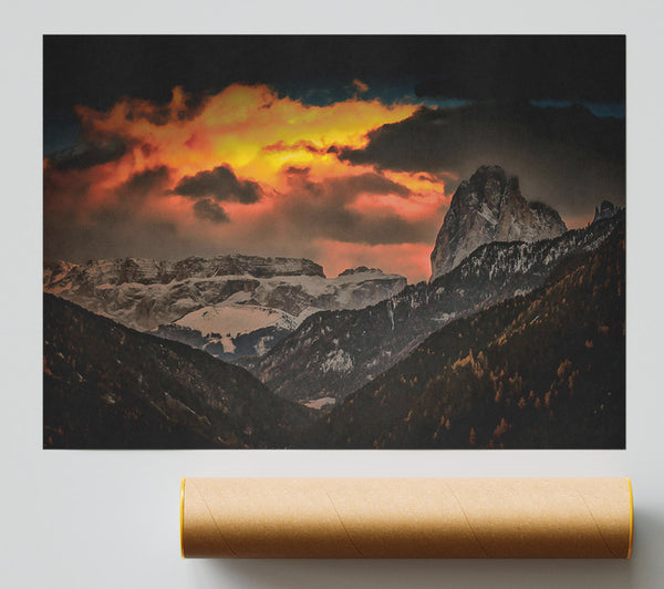 Crimson Mountain Majesty Giclee Print