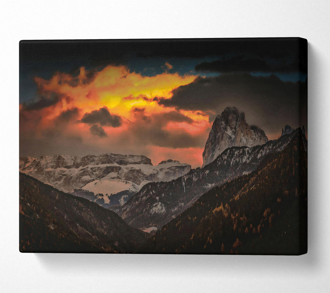  A Canvas Print of Crimson Mountain Majesty Canvas Wall Art