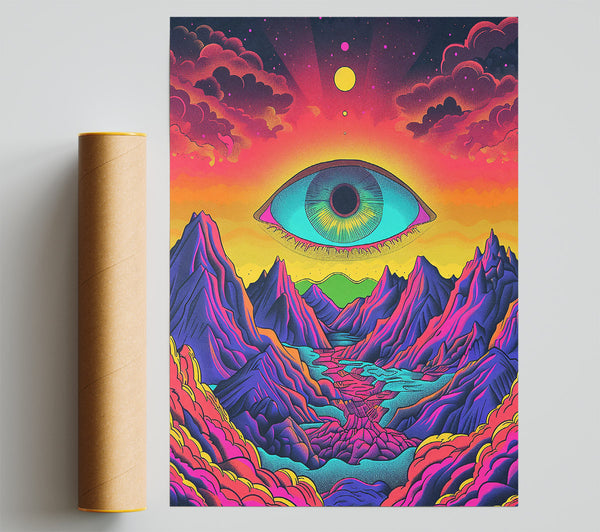 Purple Mountain Eye Poster