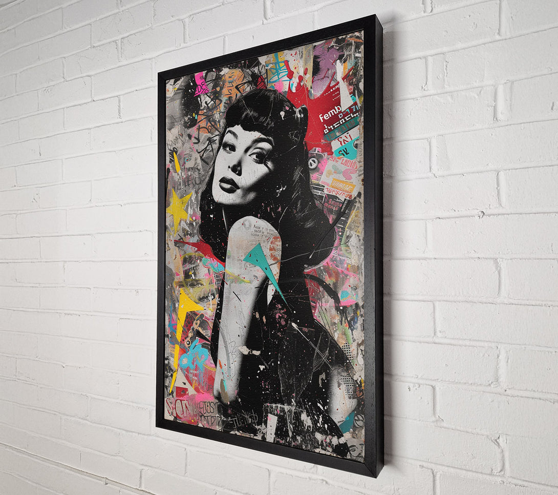  A Canvas Print of Betty Paige Graffiti Canvas Art